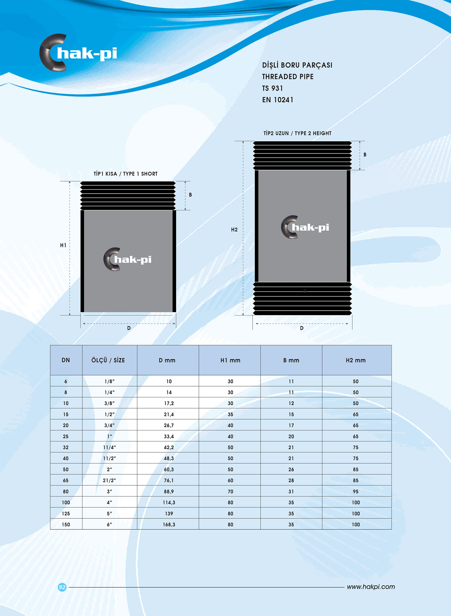 Dişli Boru Parçası